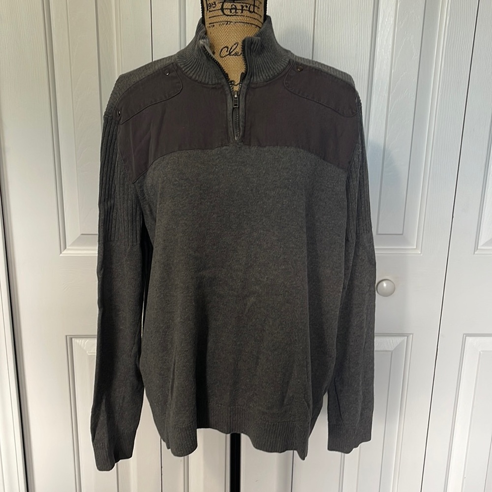 Alfani Gray Quarter Zip Sweater